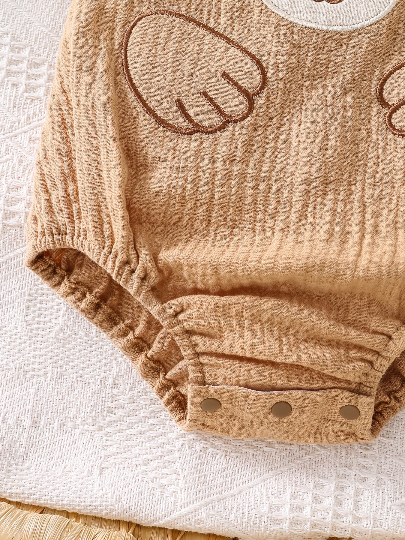 Combinaison bébé garçon à bretelles – Motif ours mignon – Tenue été douce et confortable
