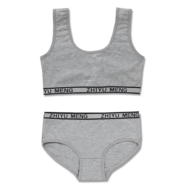 Ensemble Brassière & Culotte Fille en Coton – Doux, Confortable & Sans Fil