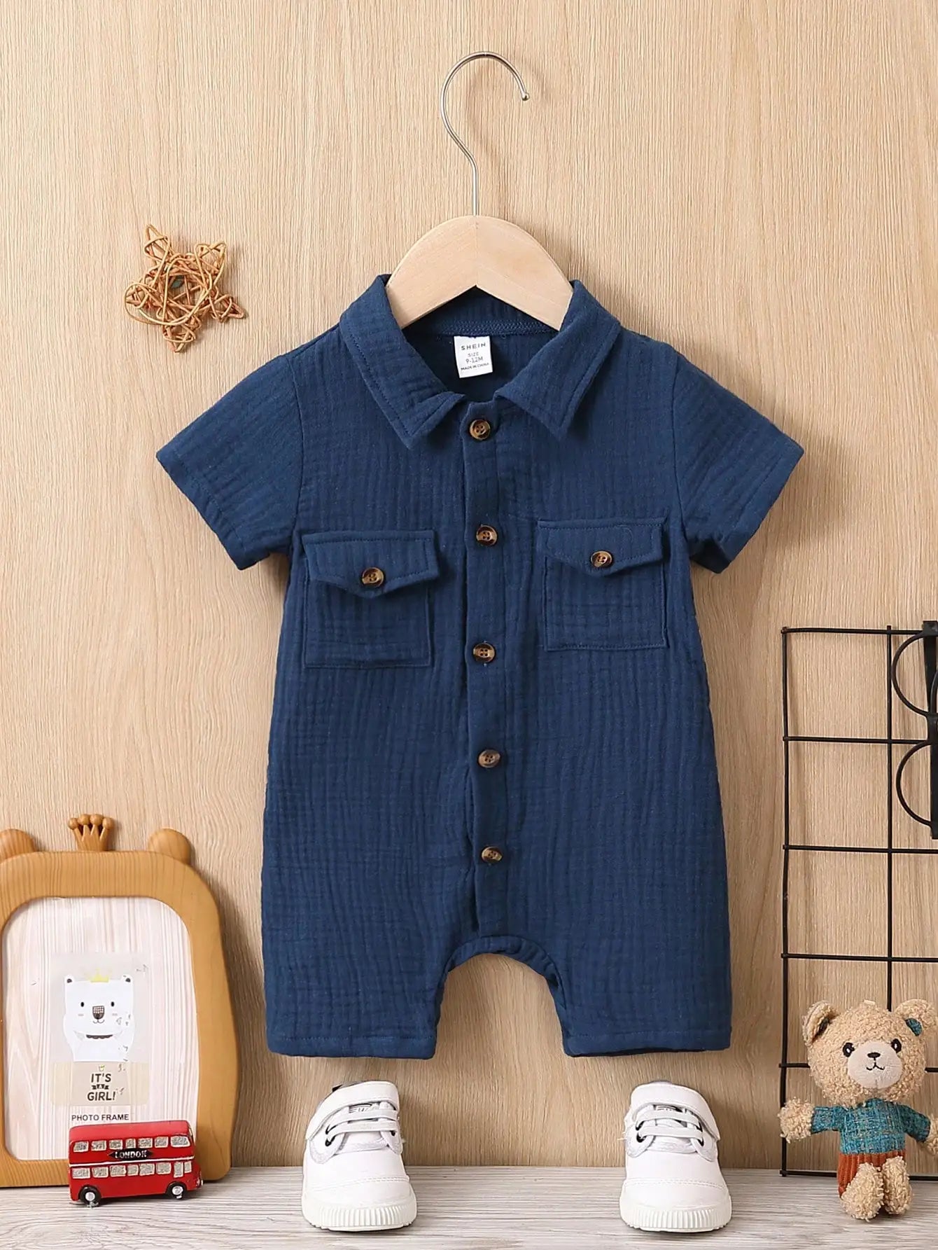 Barboteuse Bébé Chic en Coton – Combinaison Été Confortable Garçon (3 à 24 mois)