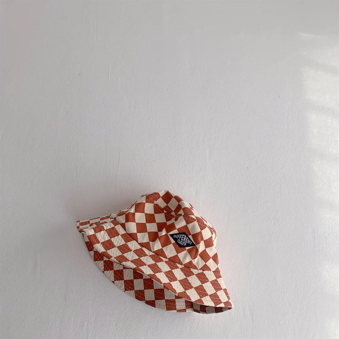 Bob Bébé & Enfant à Motif Damier – Chapeau Léger et Stylé pour le Soleil (Garçon & Fille)