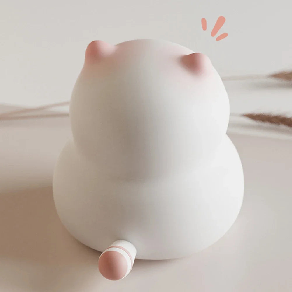 Veilleuse bébé chat en silicone tactile rechargeable – Lampe de nuit douce Guardian Kitty