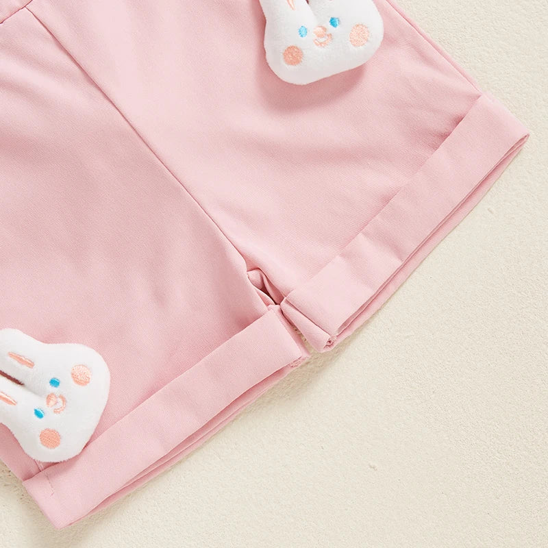 Salopette bébé fille lapin 3D – Barboteuse douce sans manches (6–36 mois)
