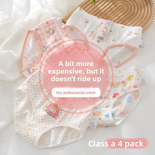 Lot de 4 Sous-Vêtements Bébé Fille en Coton Doux – Confort Petit Trésor