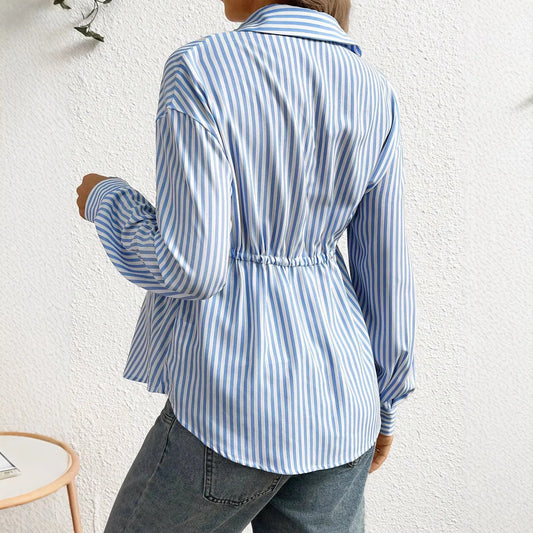 Chemise de maternité élégante à rayures – Haut grossesse chic et confortable avec ceinture | Collection Maman