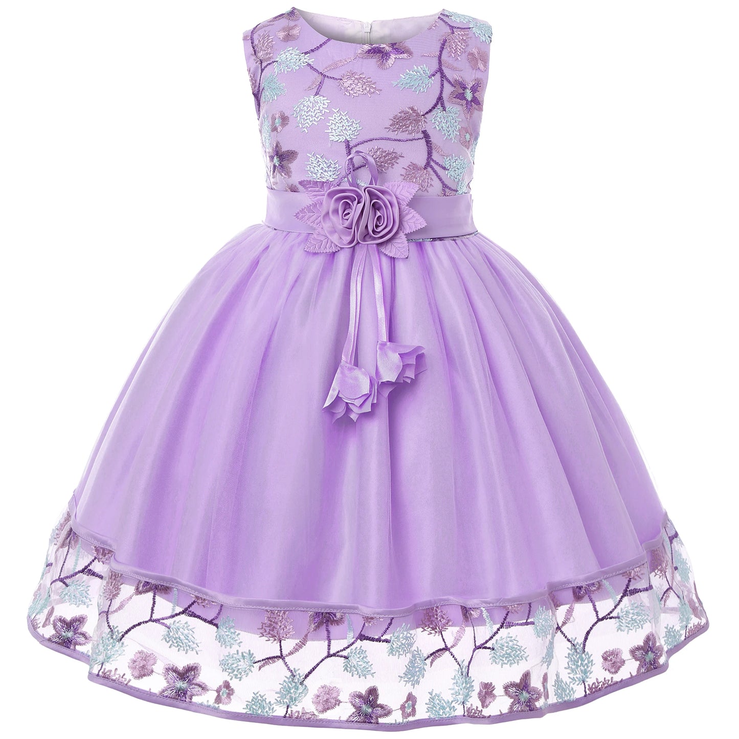 Robe Princesse Fille en Tulle Brodé – Cérémonie, Anniversaire, Mariage & Noël (2–10 ans)