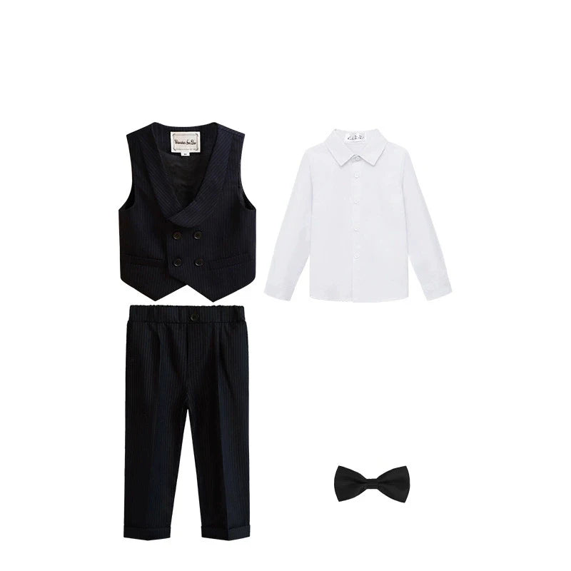 Costume gilet pour enfants printemps été garçons robe de mariée premier anniversaire de bébé garçon Costume de spectacle de piano enfants gilet pantalon