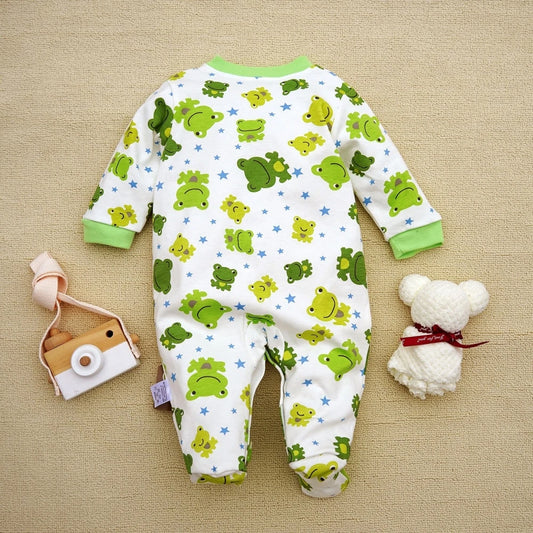 Barboteuse Bébé Grenouille 100% Coton – Pyjama Doux & Confortable pour Nouveau-Né