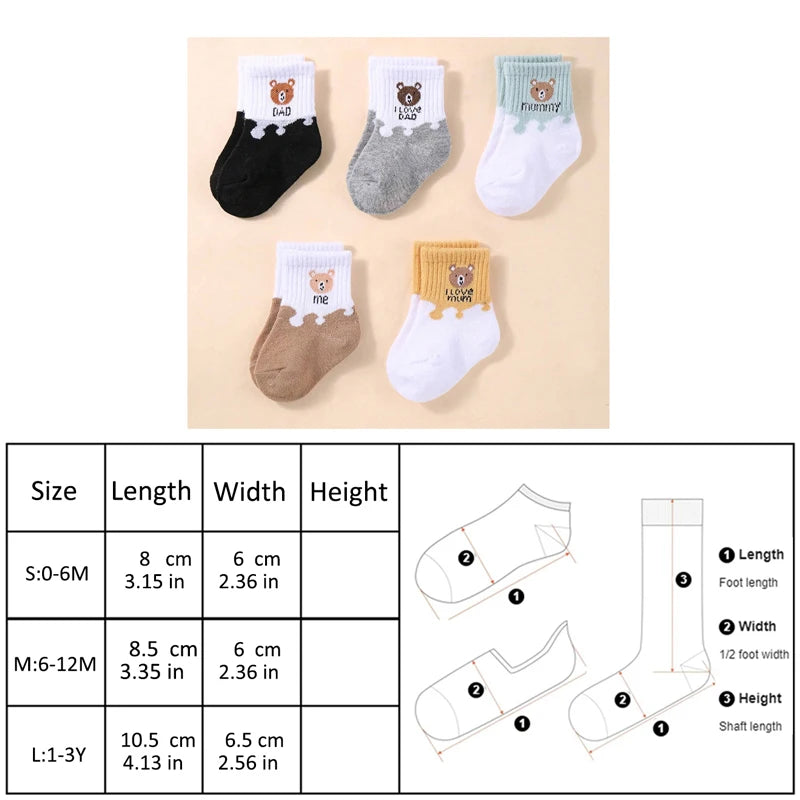 Lot de 5 paires chaussettes bébé cheville – Douces & extensibles – Nouveau-né à tout-petit