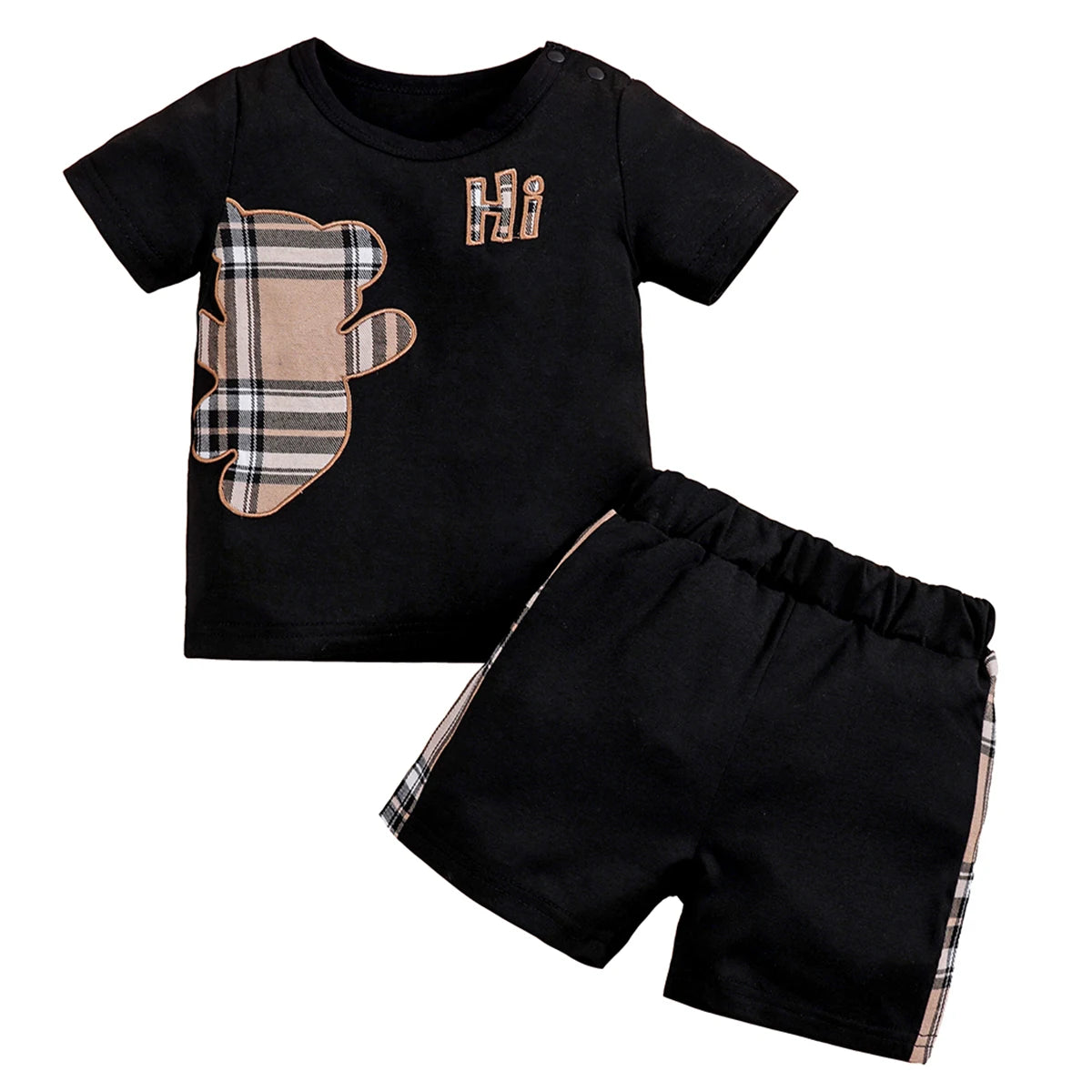 Ensemble bébé 2 pièces – T-shirt à manches courtes + short, tenue d’été garçon