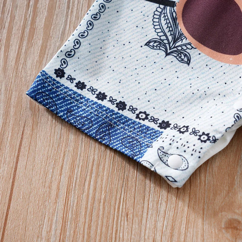 Combinaison Bébé Ours Cartoon – Body Été Coton Doux Garçon & Fille