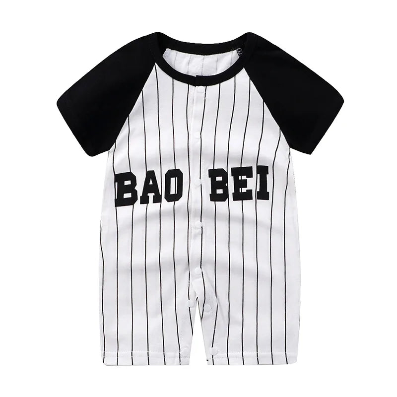 Barboteuse d'été pour bébés filles, vêtements en coton à manches courtes, combinaison pour nouveau-né garçon, body pour nouveau-nés