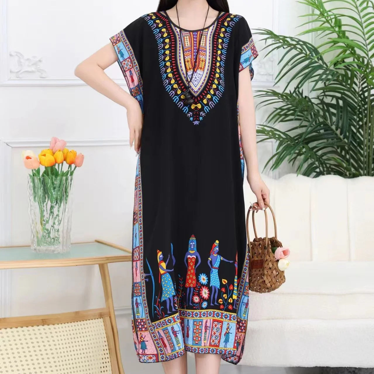 Robe de maternité bohème chic – Confort & élégance