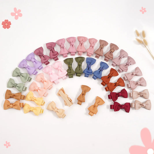 10/20 Pcs Boutique Tiny Baby Bows Grosgrain 2" Hair Bows Non-Slip Full Lined Alligator Clips for Baby Girls Toddlers
