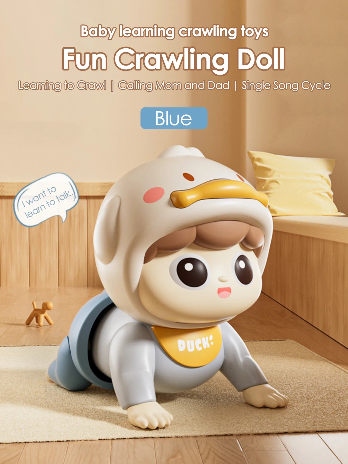 Jouet bébé qui rampe avec musique – Encourage bébé à ramper & bouger