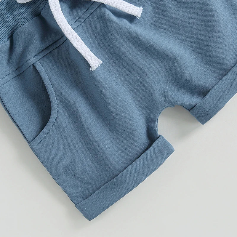 Ensemble d’été bébé garçon 2 pièces – T-shirt imprimé & short confortable (6 à 36 mois)