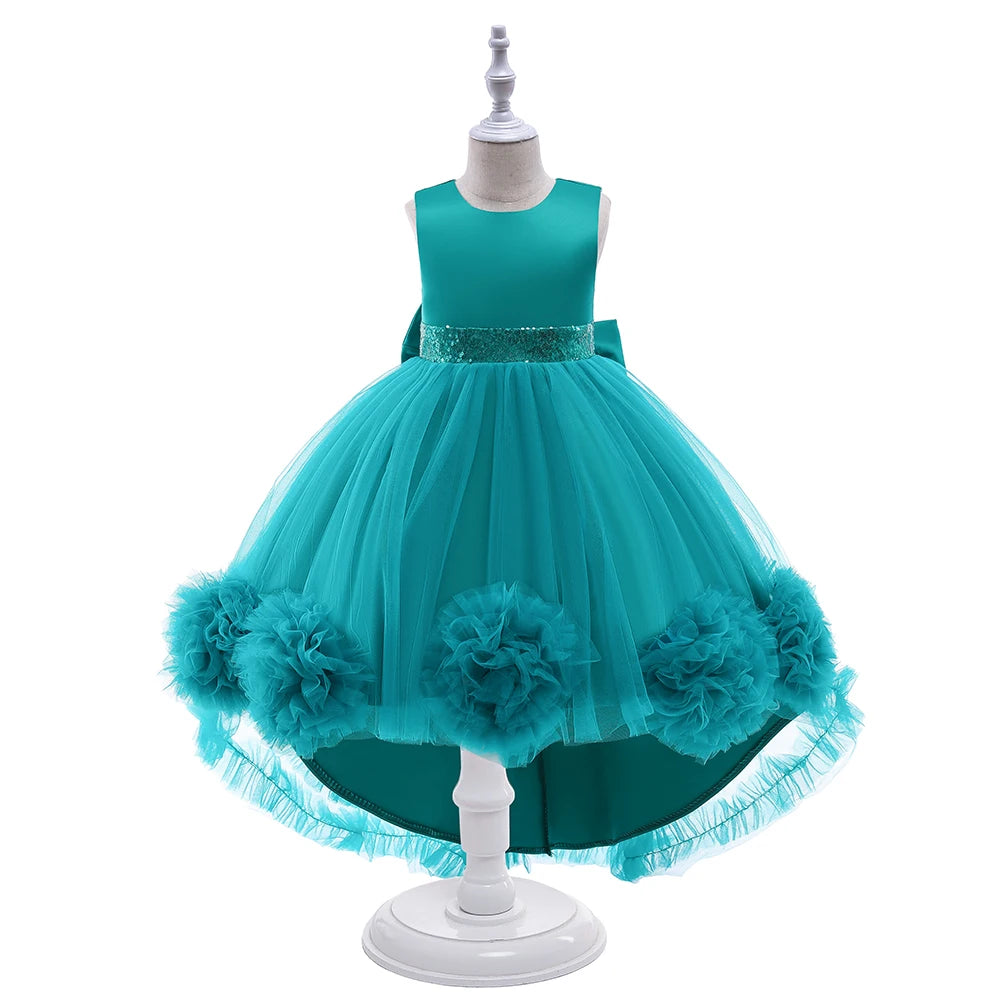 Robe Princesse Fille Traîne Tulle – Cérémonie, Mariage, Anniversaire & Noël (2–10 ans)