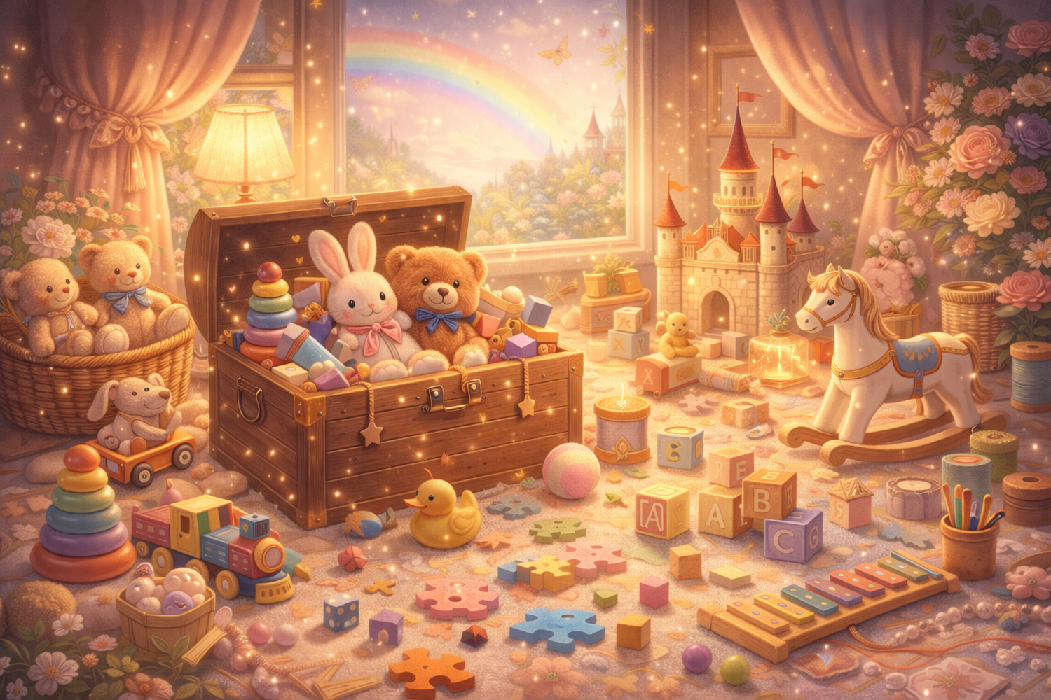 Coffre à jouets des petits trésors