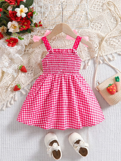 Robe bébé fille vichy fraise – Tenue estivale douce et élégante