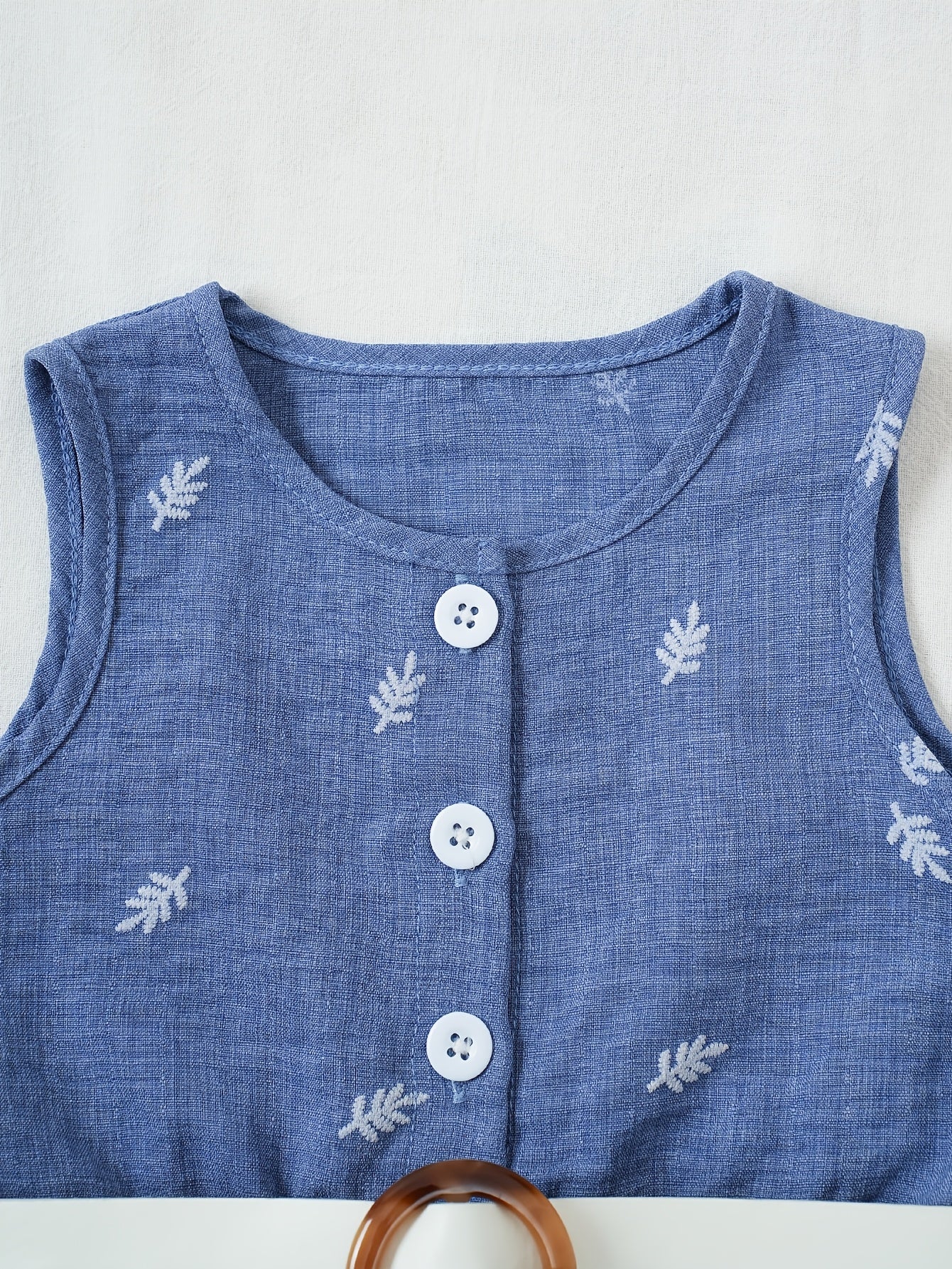 Barboteuse Fille Denim Été – Combinaison Élégante avec Ceinture