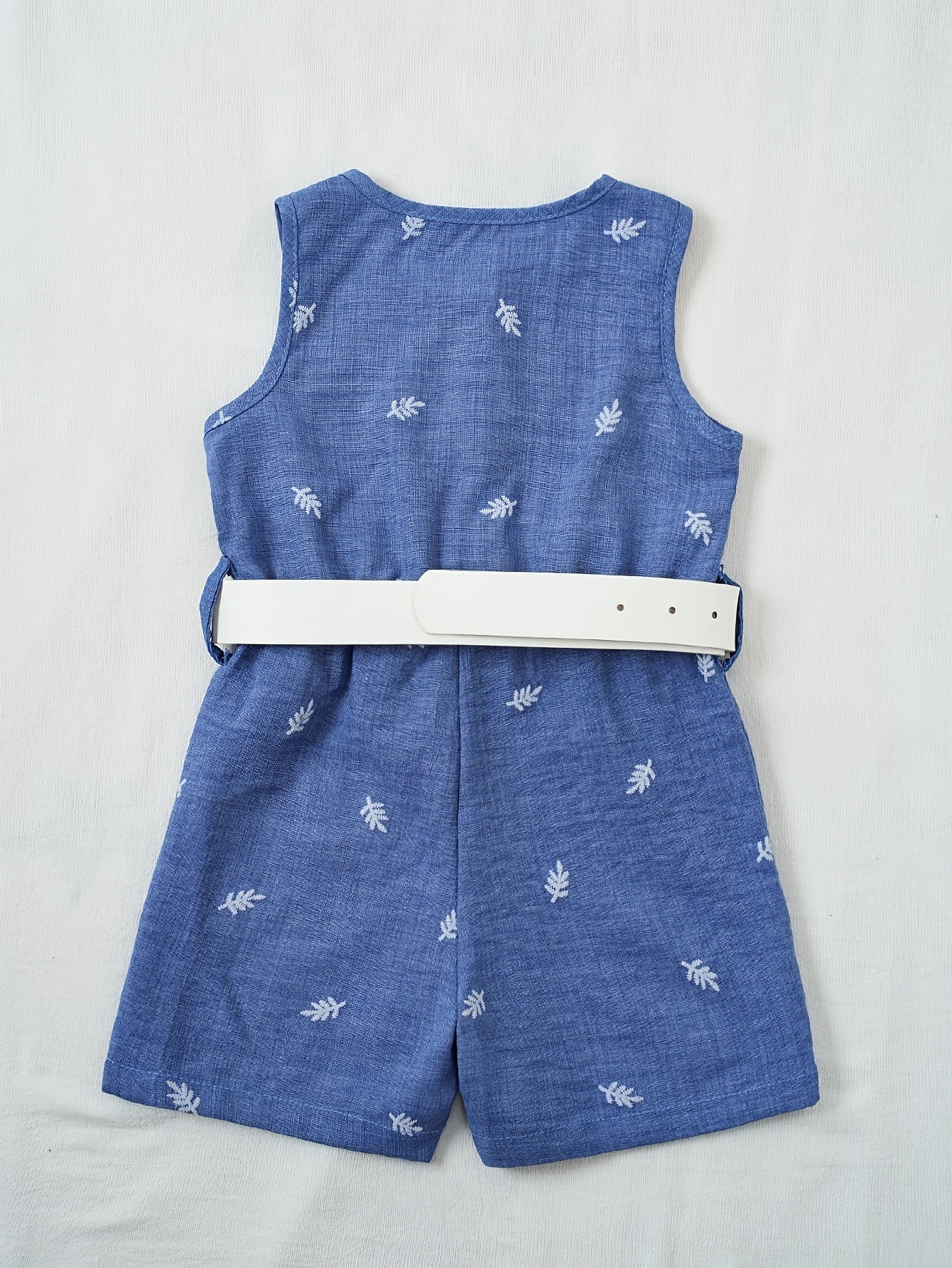 Barboteuse Fille Denim Été – Combinaison Élégante avec Ceinture