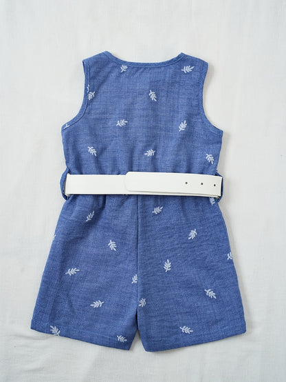 Barboteuse Fille Denim Été – Combinaison Élégante avec Ceinture