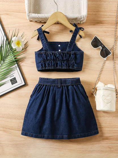 Ensemble jupe & haut en denim – Petite Demoiselle Chic