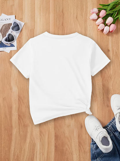 Boys' Calvin Letter '' T-Shirt - Short Sleeve Round Neck Casual Summer Tee with Calvin Name Print, Machine Washable Spring/Summer Outfits for, Casual Attire & Playdates ( & Boys)