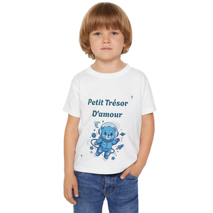 T-shirt pour tout-petits — Bleu Astronaute Ours « Petit trésor d’amour »