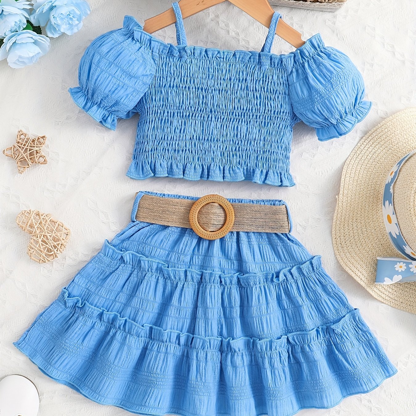 Ensemble jupe princesse épaules dégagées – Collection Été Soleil