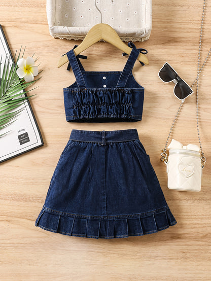 Ensemble jupe & haut en denim – Petite Demoiselle Chic