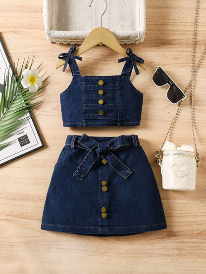 Ensemble jupe & haut en denim – Petite Demoiselle Chic