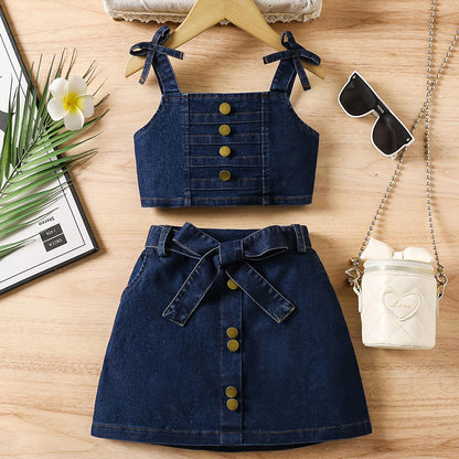 Ensemble jupe & haut en denim – Petite Demoiselle Chic