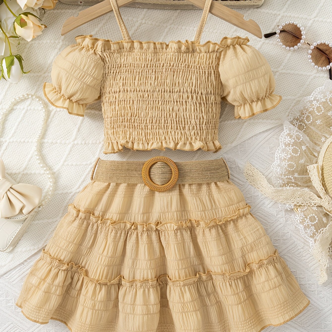 Ensemble jupe princesse épaules dégagées – Collection Été Soleil