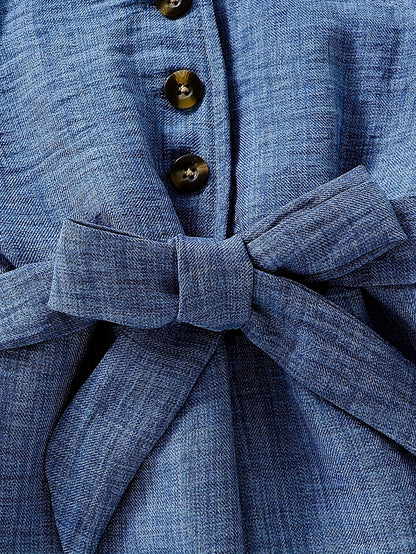 Combishort en denim perlé – Petite Élégance d’Été