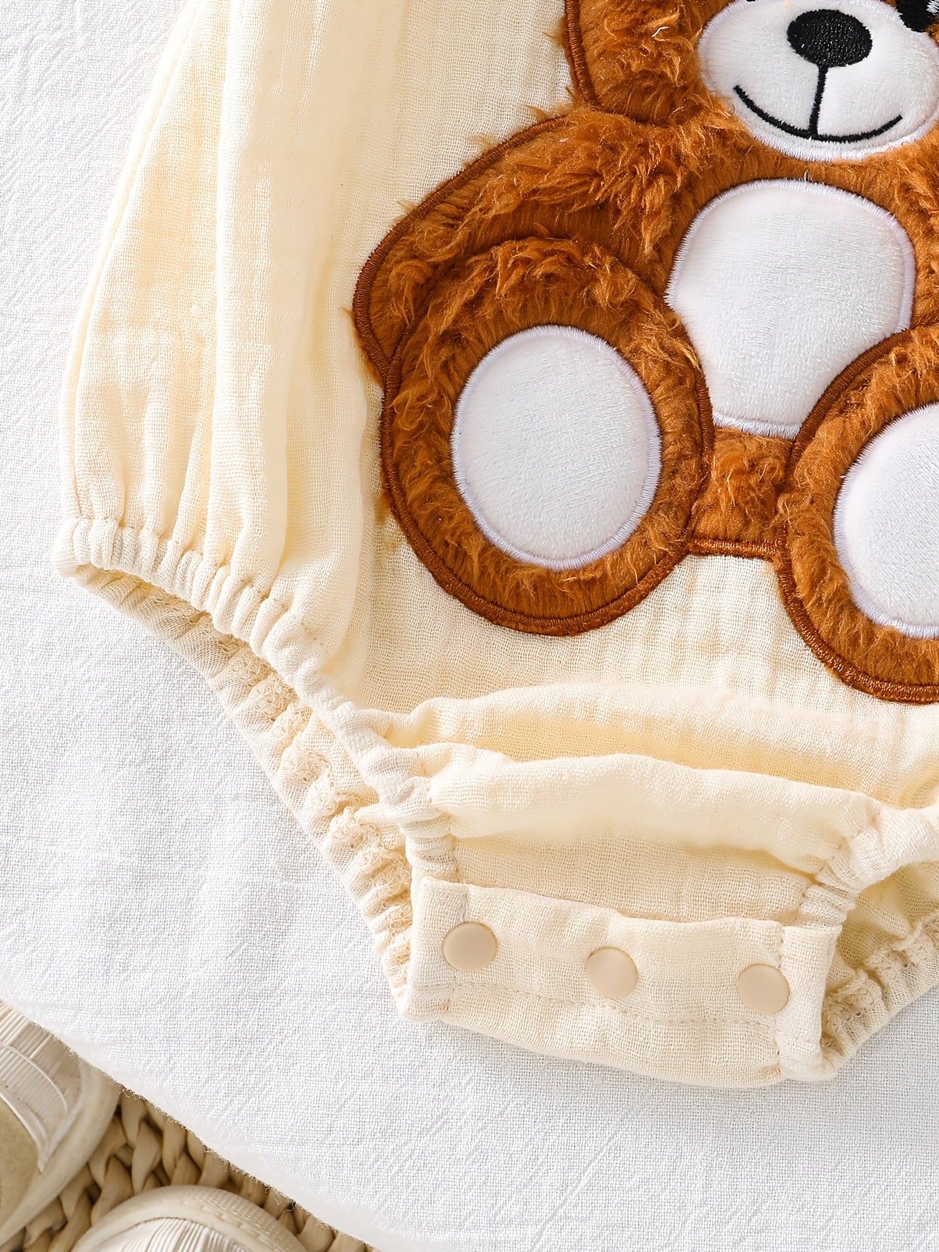 Barboteuse bébé ours 3D – Salopette douce unisexe, confort printemps-été