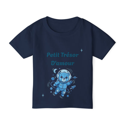 T-shirt pour tout-petits — Bleu Astronaute Ours « Petit trésor d’amour »