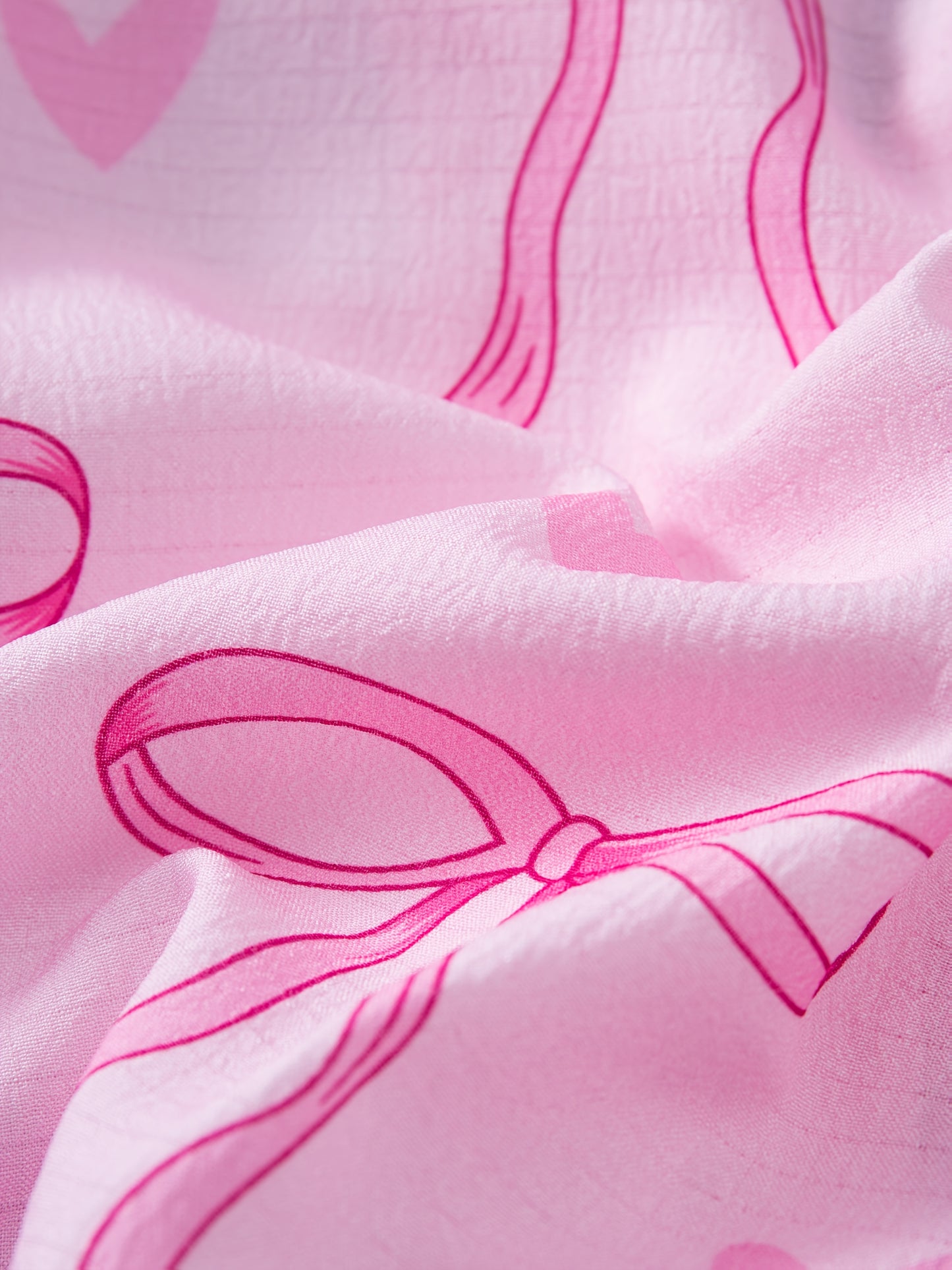 Pyjama Fille 2 Pièces Rose à Nœuds & Cœurs – Ensemble Été Confortable (2 à 8 ans)