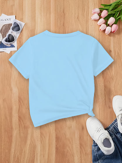 Boys' Calvin Letter '' T-Shirt - Short Sleeve Round Neck Casual Summer Tee with Calvin Name Print, Machine Washable Spring/Summer Outfits for, Casual Attire & Playdates ( & Boys)