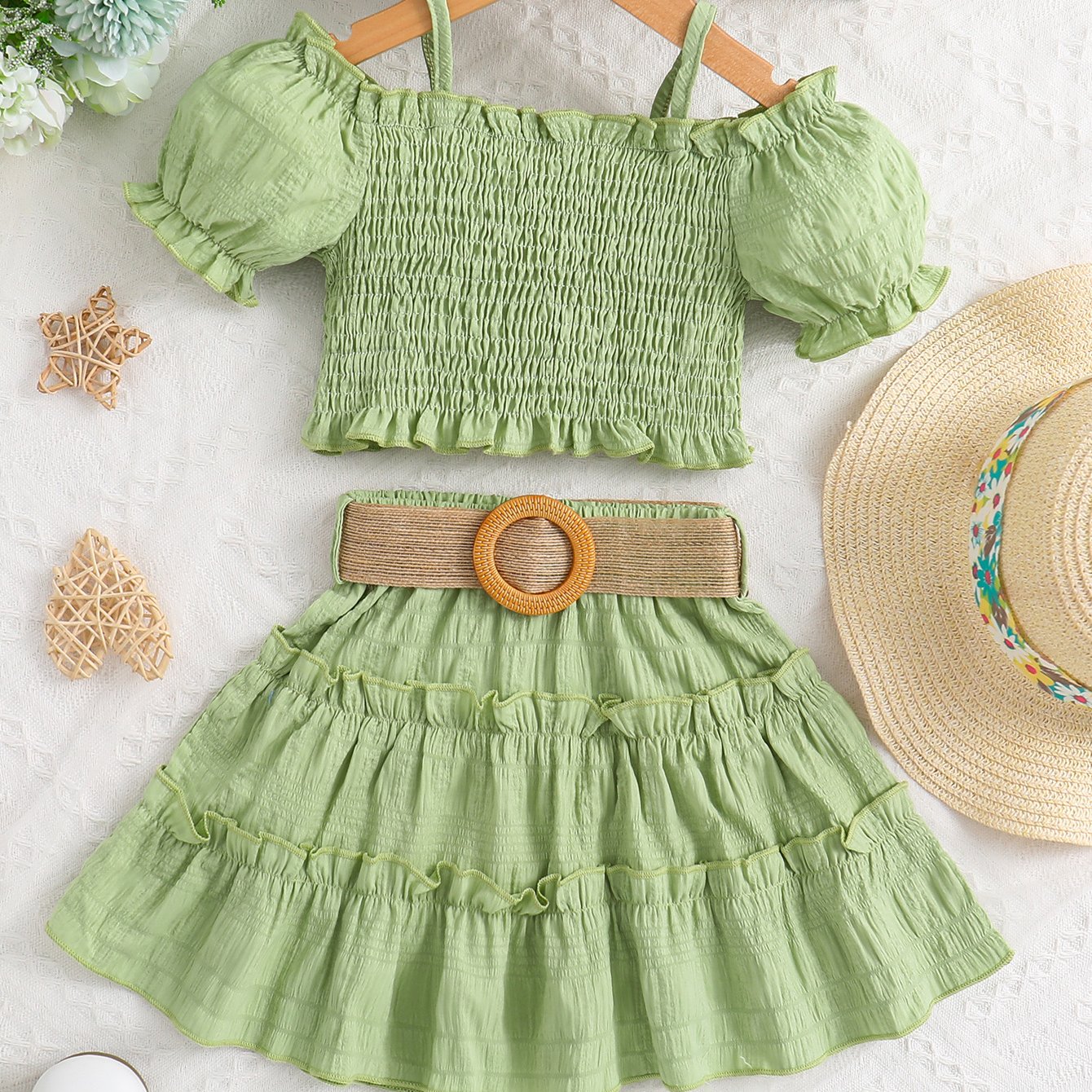 Ensemble jupe princesse épaules dégagées – Collection Été Soleil