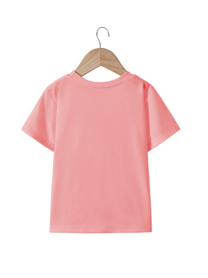 T-shirt fille à nœud imprimé – Haut d’été confortable et respirant (haut uniquement)