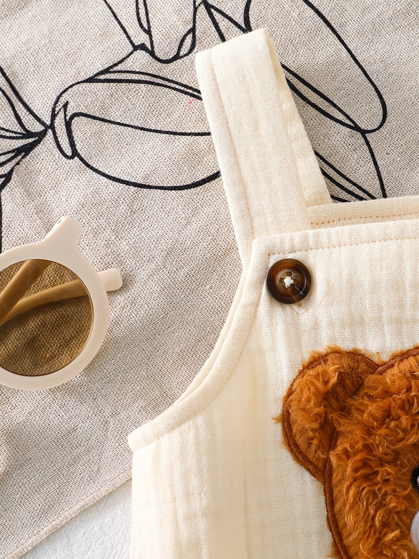 Barboteuse bébé ours 3D – Salopette douce unisexe, confort printemps-été