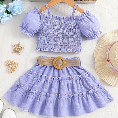 Ensemble jupe princesse épaules dégagées – Collection Été Soleil