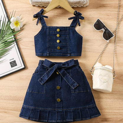 Ensemble jupe & haut en denim – Petite Demoiselle Chic