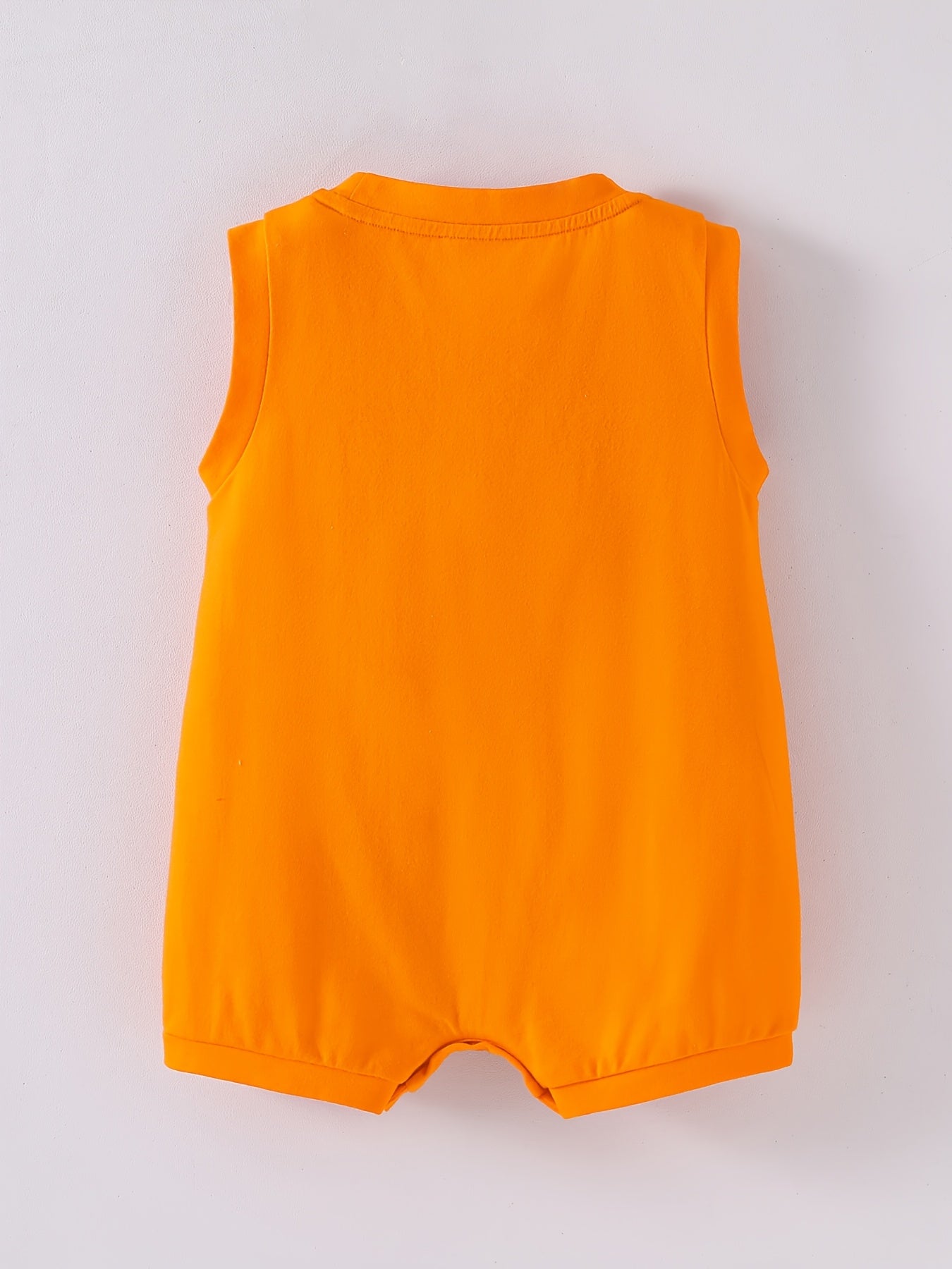 Combinaison bébé sans manches Orange Chien – Romper cartoon mignon avec oreilles 3D