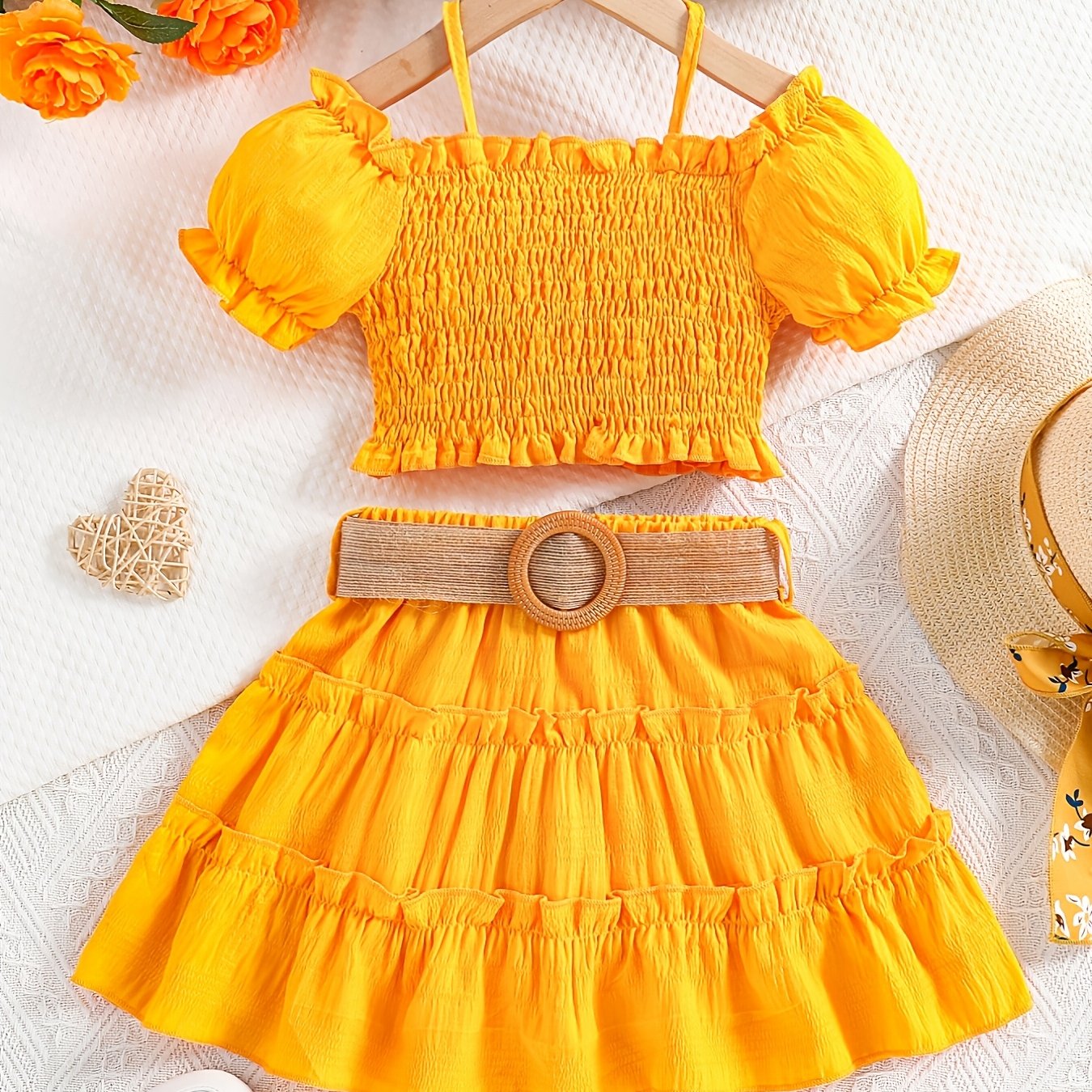 Ensemble jupe princesse épaules dégagées – Collection Été Soleil