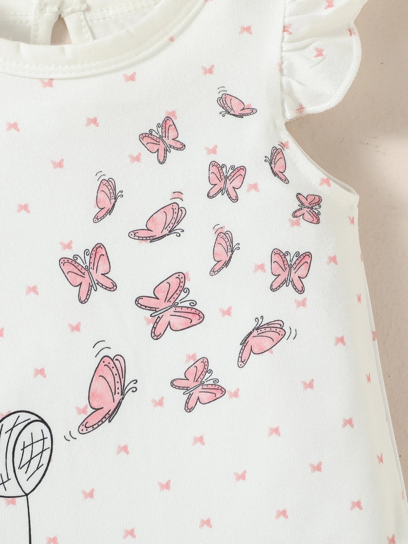 Barboteuse bébé fille sans manches – Imprimé éléphant & étoiles – Douce et confortable (0–12 mois)