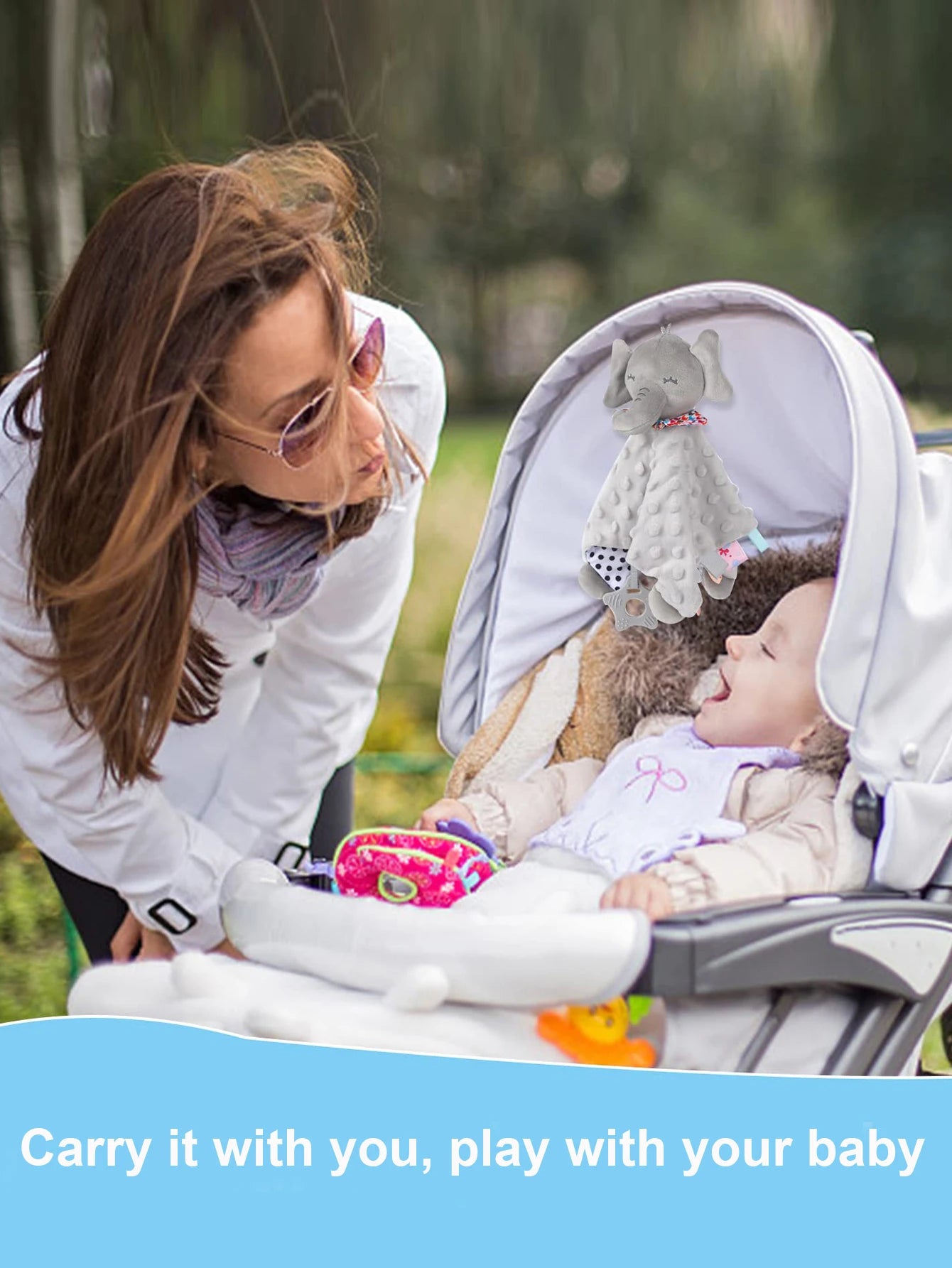 Doudou Couverture Bébé en Forme d’Éléphant – Couverture Douce et Apaisante pour Nouveau-né