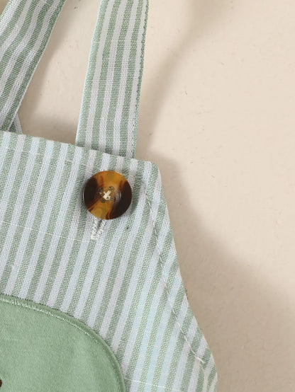 Ensemble Bébé Garçon 2 Pièces Été – T-shirt + Salopette Short (Motif Animaux)