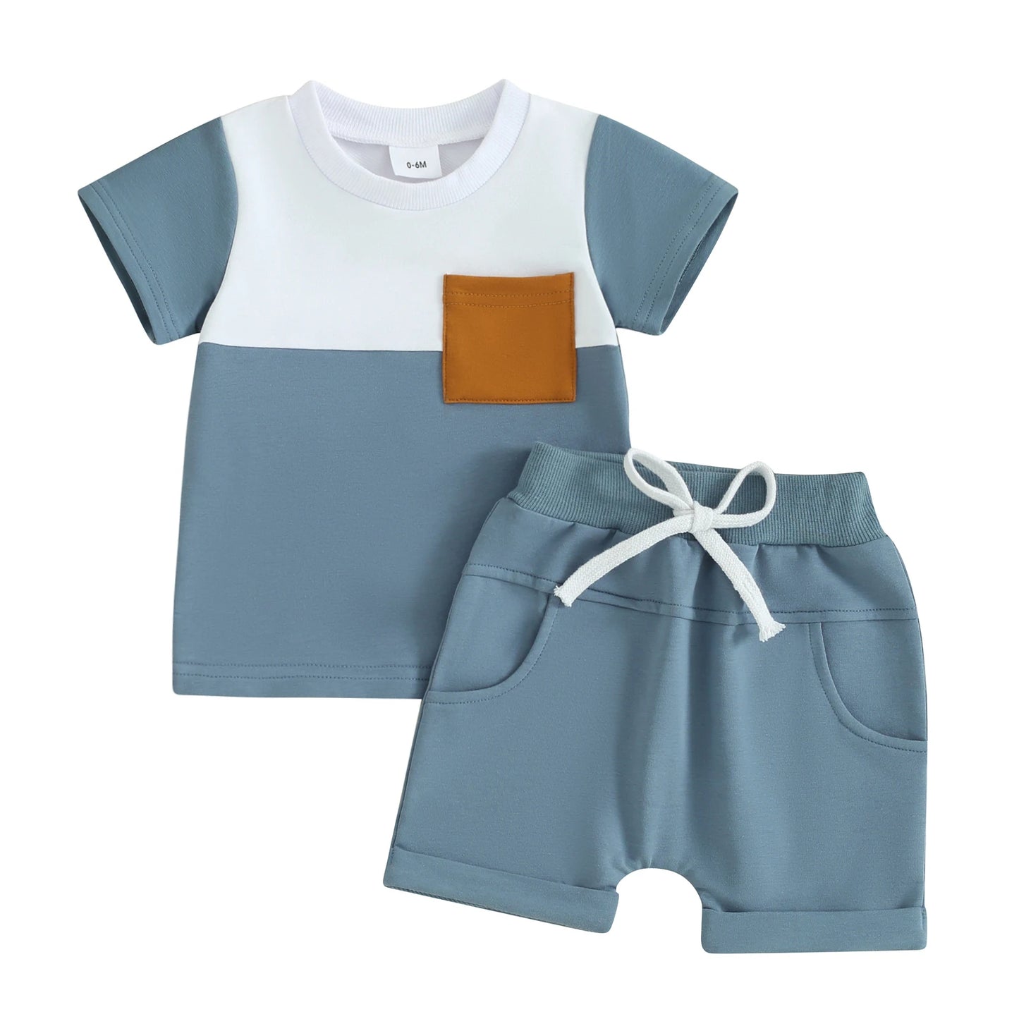 Ensemble d’été bébé garçon 2 pièces – T-shirt à manches courtes & short confortable (6 à 36 mois)