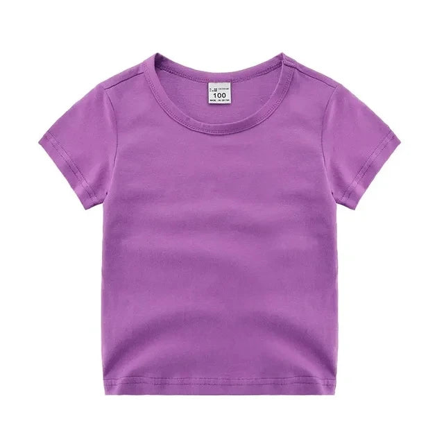 T-shirt d’été enfant unisexe en coton doux – Coupe classique